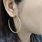 Load image into Gallery viewer, Senlissi Yelow Diamond Hoop Earrings – 925 Sterling Silver Zircon Hoops for Women