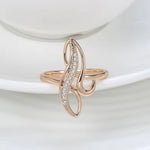 Load image into Gallery viewer, 585 Yelow Color Geometric White Zircon Cocktail Ring – Elegant Women’s Party Jewelry