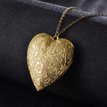 Load image into Gallery viewer, 2Pcs Vintage Big Heart Photo Locket Necklace Set – Copper & Steel Unisex Pendant