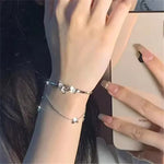 Load image into Gallery viewer, Sweet Butterfly Heart Double Layer Charm Bracelet for Women – Luxury Tassel Chain