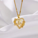 Load image into Gallery viewer, Yelow Heart Initial Letter Necklace for Women – A-Z Stainless Steel Pendant