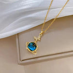 Load image into Gallery viewer, Yelow Titanium Steel Star & Planet Necklace for Women – Astronaut Pendant