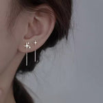 Load image into Gallery viewer, Ventfille 925 Sterling Silver Star Tassel Drop Earrings for Women