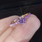 Load image into Gallery viewer, S925 Silver Plated Oval Pink Zircon Engagement Ring for Women