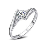 Load image into Gallery viewer, Silver Plated Stainless Steel Square Zircon Ring for Women (Sizes 5–10)