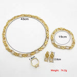 Load image into Gallery viewer, Dubai Yelow Color Cuban Heart Jewelry Set for Women – Necklace, Earrings, Bracelet & Ring
