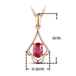 Load image into Gallery viewer, 925 Sterling Silver Oval Ruby Zircon Pendant Necklace for Women