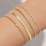 Load image into Gallery viewer, Zirconia Snake Chain Bracelet Set