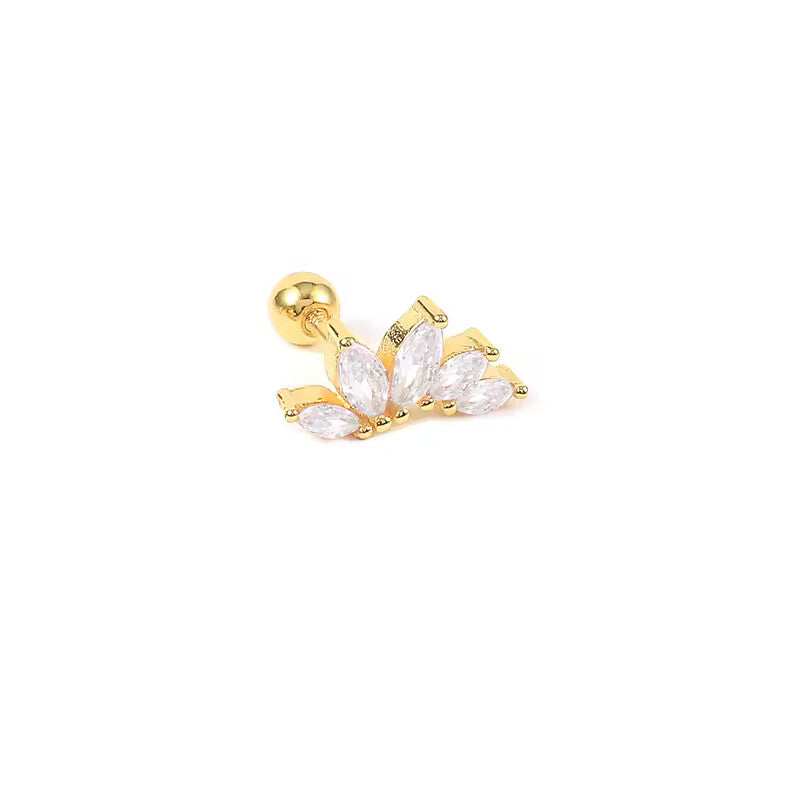 Aide 925 Sterling Silver Geometric Zircon Stud Earrings – Elegant Multi Piercing Jewelry