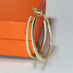Load image into Gallery viewer, Senlissi Yelow Diamond Hoop Earrings – 925 Sterling Silver Zircon Hoops for Women
