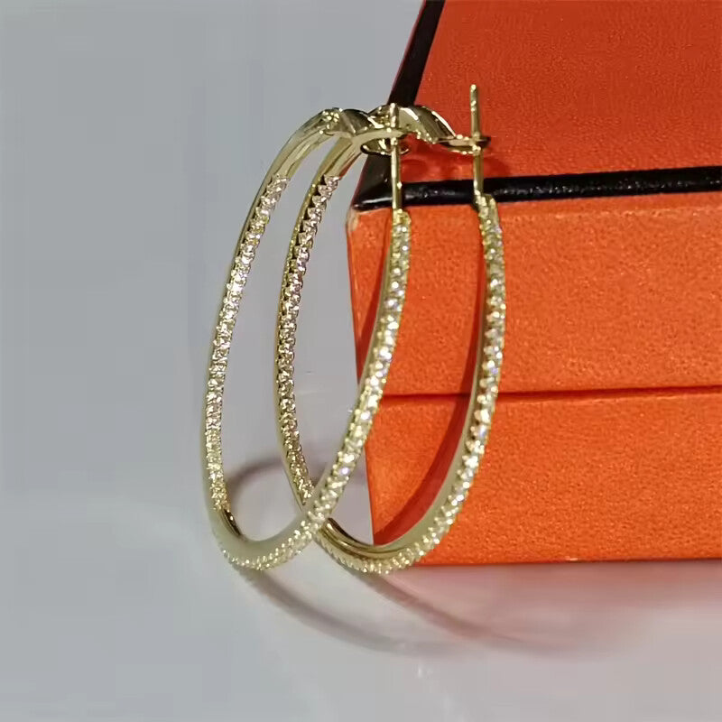 Senlissi Yelow Diamond Hoop Earrings – 925 Sterling Silver Zircon Hoops for Women