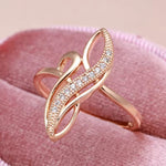 Load image into Gallery viewer, 585 Yelow Color Geometric White Zircon Cocktail Ring – Elegant Women’s Party Jewelry
