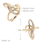 Load image into Gallery viewer, 585 Yelow Color Geometric White Zircon Cocktail Ring – Elegant Women’s Party Jewelry