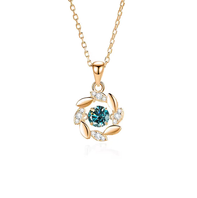 925 Sterling Silver Moissanite Pendant Necklace – D Color VVS1 Round Cut Bridal Jewelry