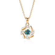 925 Sterling Silver Moissanite Pendant Necklace – D Color VVS1 Round Cut Bridal Jewelry
