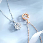 Load image into Gallery viewer, 925 Sterling Silver Moissanite Pendant Necklace – D Color VVS1 Round Cut Bridal Jewelry
