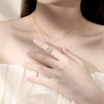 Load image into Gallery viewer, 925 Sterling Silver Moissanite Pendant Necklace – D Color VVS1 Round Cut Bridal Jewelry