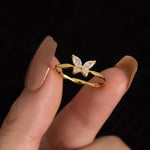 Load image into Gallery viewer, 925 Sterling Silver Yelow Plated Butterfly Zircon Ring – Twisted INS Trend Jewelry