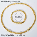 Load image into Gallery viewer, Dubai Yelow Plated Hip Hop Jewelry Set – Necklace &amp; Bracelet 2PCS