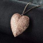 Load image into Gallery viewer, 2Pcs Vintage Big Heart Photo Locket Necklace Set – Copper &amp; Steel Unisex Pendant