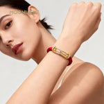 Load image into Gallery viewer, MOONLIGHT U-Shape Zircon Leather Charm Bracelet for Women