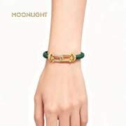 MOONLIGHT U-Shape Zircon Leather Charm Bracelet for Women