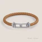 Load image into Gallery viewer, MOONLIGHT U-Shape Zircon Leather Charm Bracelet for Women