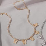 Load image into Gallery viewer, Crystal Butterfly Yelow Choker Necklace for Women