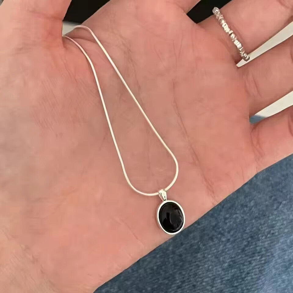 Silver Moonlight Water Drop Pendant Necklace for Women