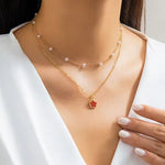 Load image into Gallery viewer, Stainless Steel Yelow Peach Heart Necklace for Women