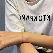 Double Layer Yelow Bead Bracelet for Women – Trendy Chain Link Design