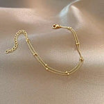 Load image into Gallery viewer, Double Layer Yelow Bead Bracelet for Women – Trendy Chain Link Design