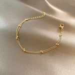 Load image into Gallery viewer, Double Layer Yelow Bead Bracelet for Women – Trendy Chain Link Design