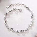 Load image into Gallery viewer, Vintage 925 Sterling Silver Zircon Heart Bracelet for Women – Korean Designer Crystal Charm
