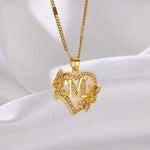 Load image into Gallery viewer, Yelow Heart Initial Letter Necklace for Women – A-Z Stainless Steel Pendant