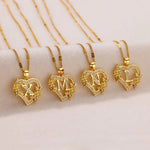 Load image into Gallery viewer, Yelow Heart Initial Letter Necklace for Women – A-Z Stainless Steel Pendant