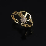 Load image into Gallery viewer, Cross Letter Adjustable Open Ring for Women – Trendy Daily Statement