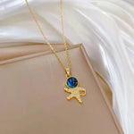 Load image into Gallery viewer, Yelow Titanium Steel Star &amp; Planet Necklace for Women – Astronaut Pendant