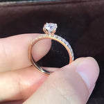 Load image into Gallery viewer, S925 Silver Plated Oval Pink Zircon Engagement Ring for Women