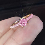 Load image into Gallery viewer, S925 Silver Plated Oval Pink Zircon Engagement Ring for Women