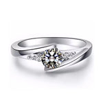 Load image into Gallery viewer, Silver Plated Stainless Steel Square Zircon Ring for Women (Sizes 5–10)