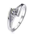 Load image into Gallery viewer, Silver Plated Stainless Steel Square Zircon Ring for Women (Sizes 5–10)