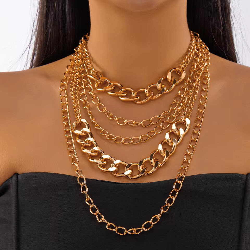 Exaggerated Yelow Multi-Layer Tassel Necklace for Women – 72cm Party Chain