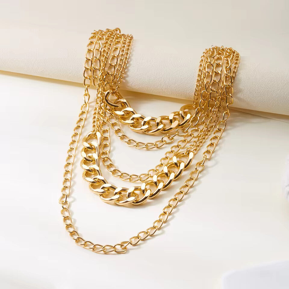 Exaggerated Yelow Multi-Layer Tassel Necklace for Women – 72cm Party Chain