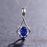 Load image into Gallery viewer, 925 Sterling Silver Oval Ruby Zircon Pendant Necklace for Women