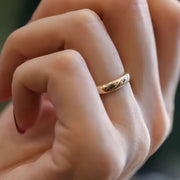 4mm Yelow Round Wedding Band – Non-Fading Couple Ring for Men & Women