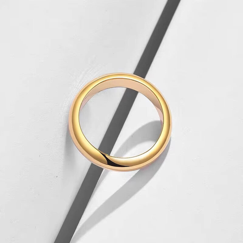 4mm Yelow Round Wedding Band – Non-Fading Couple Ring for Men & Women