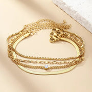 Zirconia Snake Chain Bracelet Set