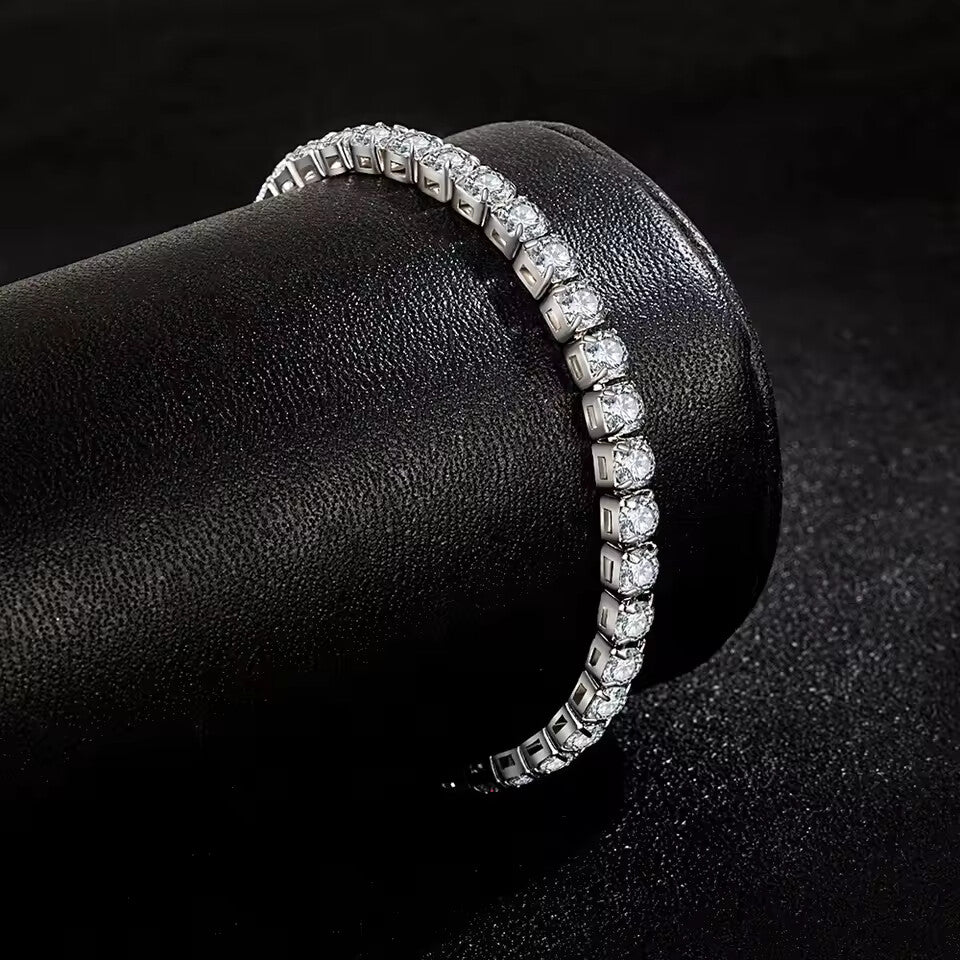 S925 Silver Platinum-Plated Moissanite Bracelet for Women
